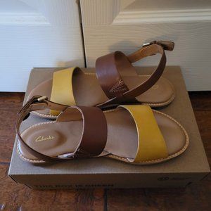 Clarks Karsea Tan & Yellow Sandal